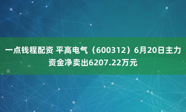 一点钱程配资 平高电气（600312）6月20日主力资金净卖出6207.22万元