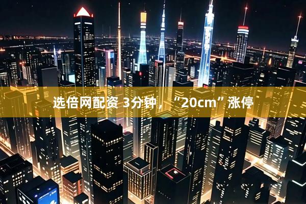 选倍网配资 3分钟，“20cm”涨停