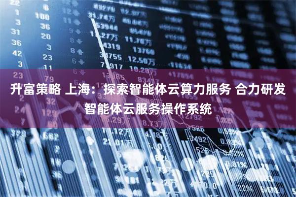 升富策略 上海：探索智能体云算力服务 合力研发智能体云服务操作系统