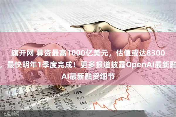 旗开网 募资最高1000亿美元，估值或达8300亿美元，最快明年1季度完成！更多报道披露OpenAI最新融资细节